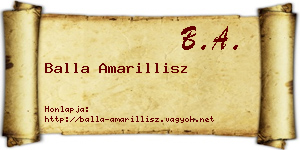 Balla Amarillisz névjegykártya